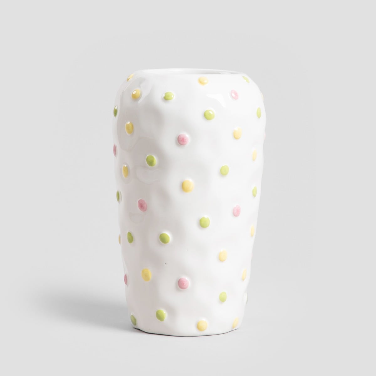 DOT Vase with Pastel Dots - 22x13x13 cm Decorative Ceramic Vase