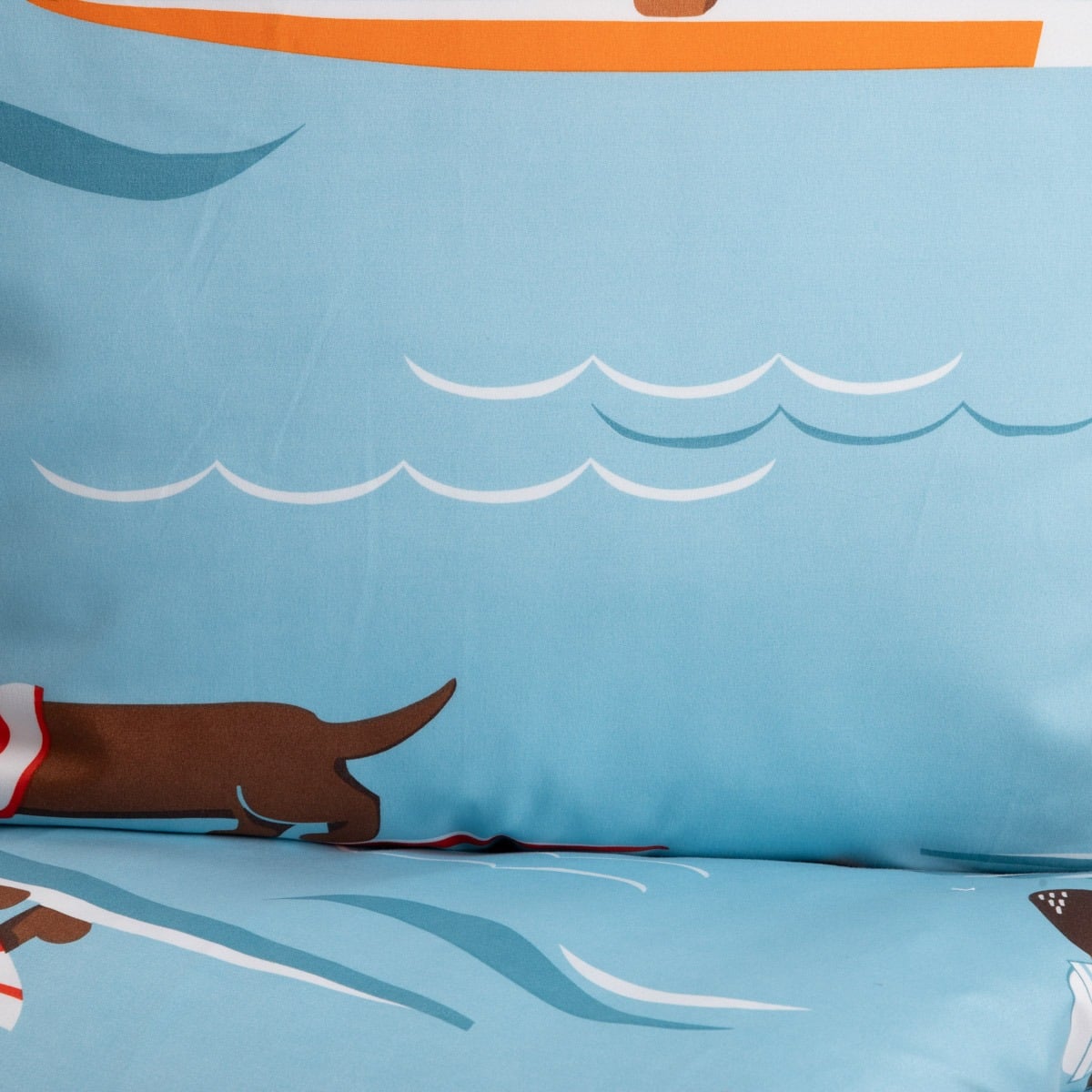 LONGO Microfibre Dachshund Bedding Set 140x200 cm with Pillowcase