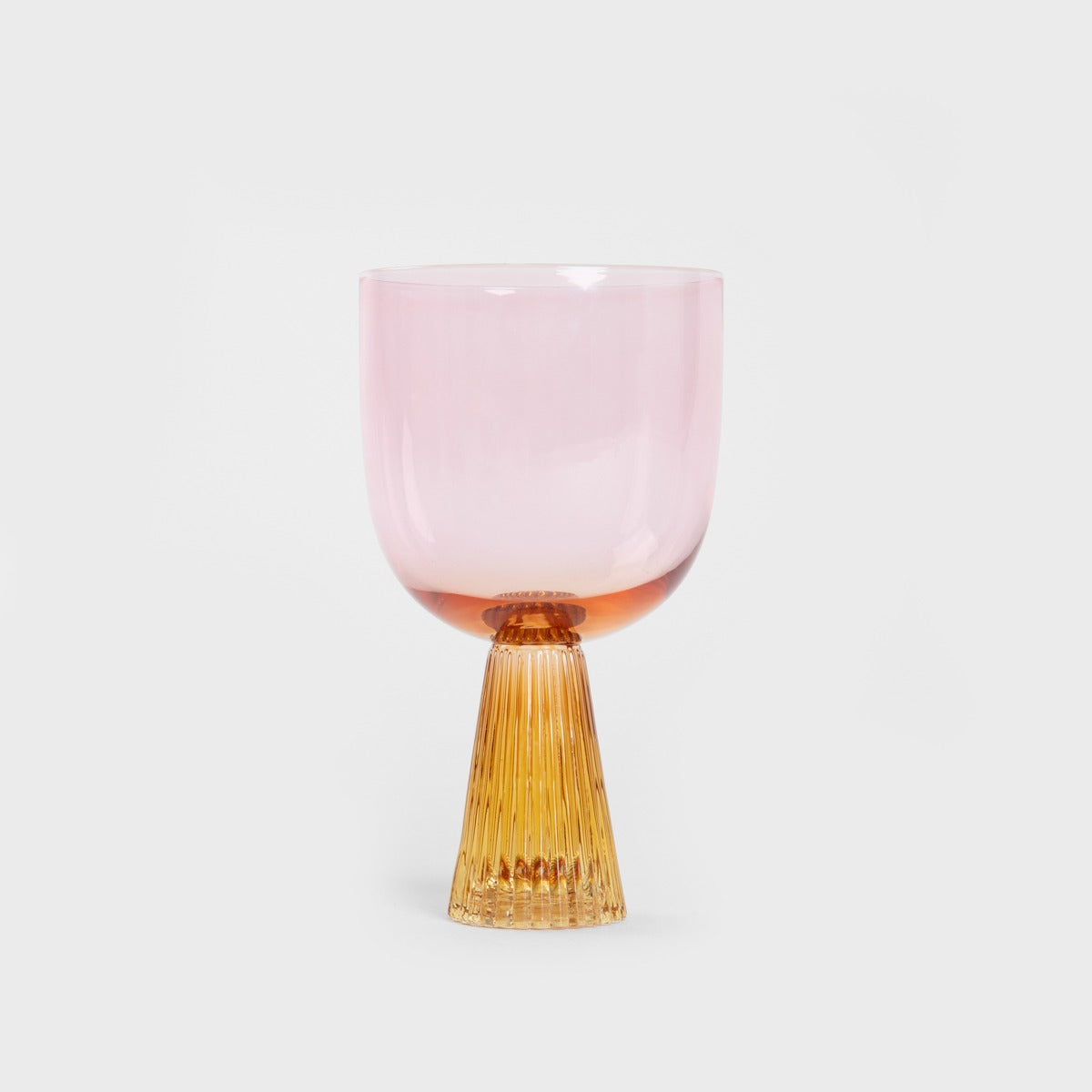 FANTASIE Funnel Glass Pink and Yellow with Fluted Stem 0.31L