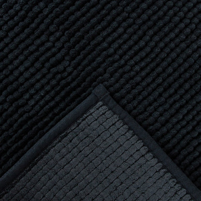 JON Non-Slip Black Bathroom Rug 50x70 cm