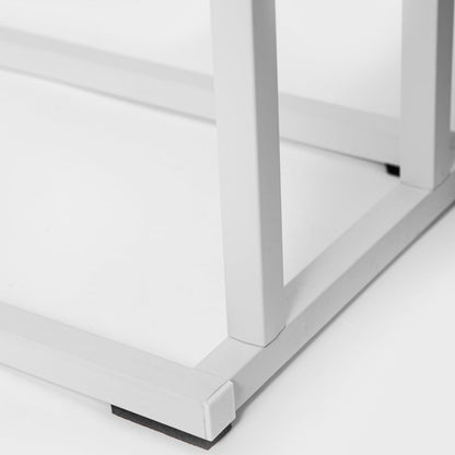 COPER White Towel Holder - Metal & Bamboo Bathroom Accessory