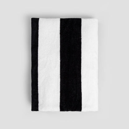 LAWENA Black and White Striped Towel 70x130 cm