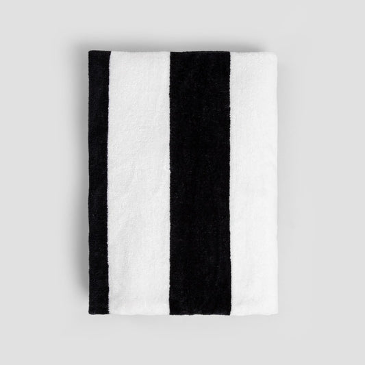 LAWENA Black and White Striped Towel 70x130 cm
