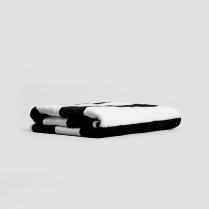 LAWENA Black and White Striped Towel 70x130 cm