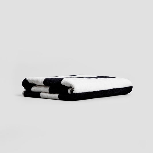 LAWENA Black and White Striped Towel 70x130 cm