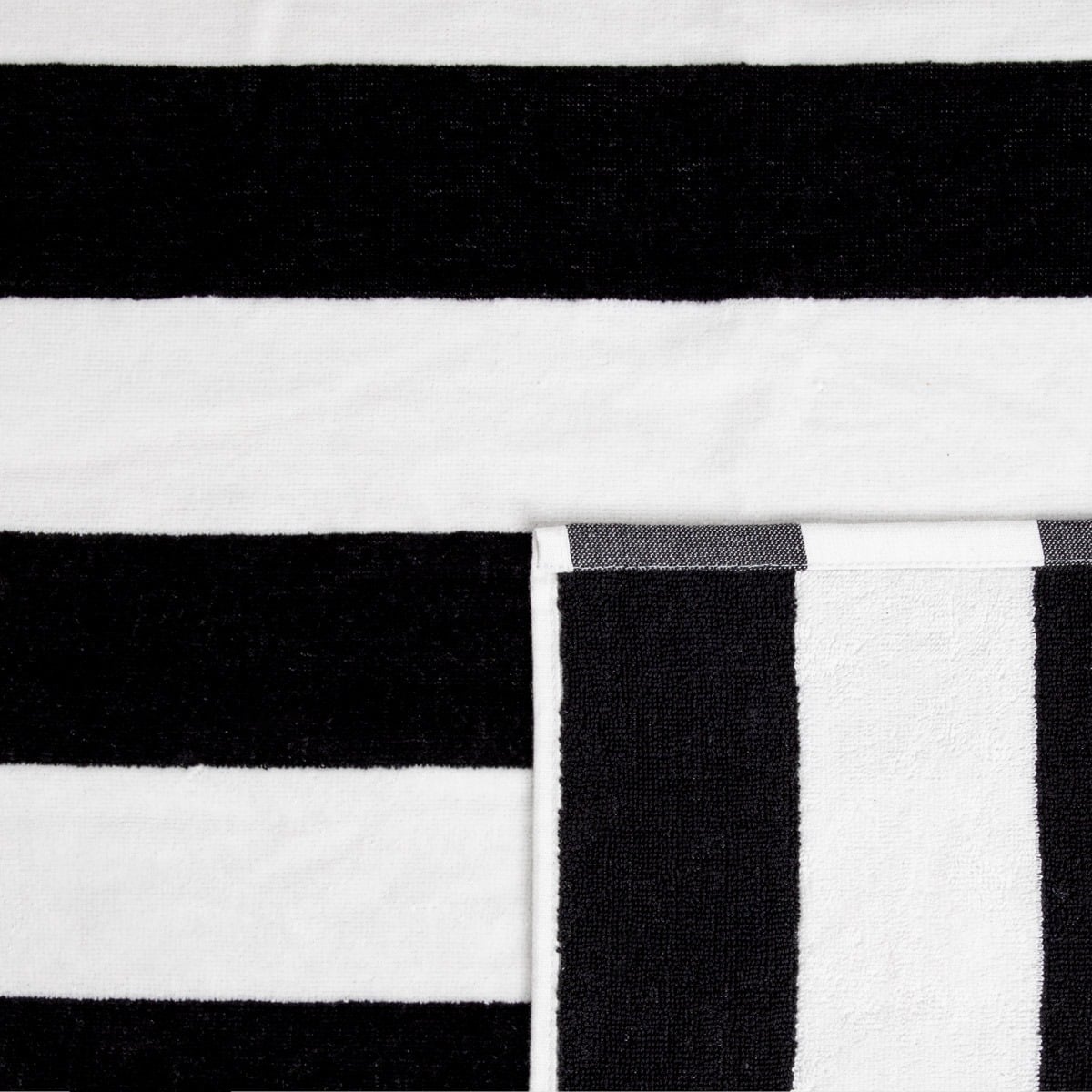 LAWENA Black and White Striped Towel 70x130 cm