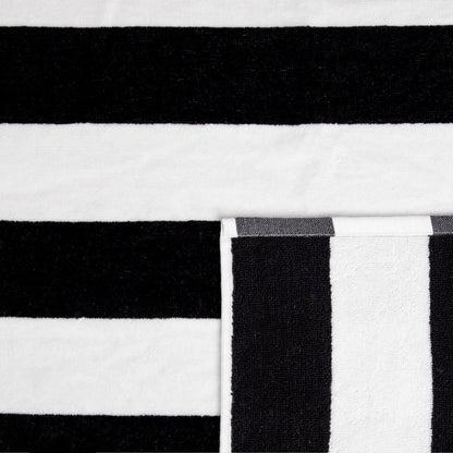 LAWENA Black and White Striped Towel 70x130 cm