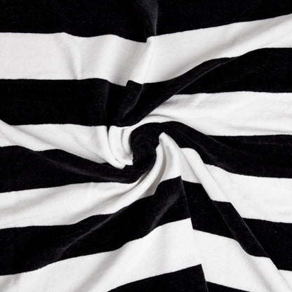 LAWENA Black and White Striped Towel 70x130 cm