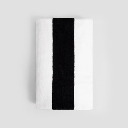 LAWENA Black and White Striped Towel 100x150 cm