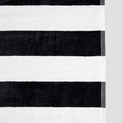 LAWENA Black and White Striped Towel 100x150 cm