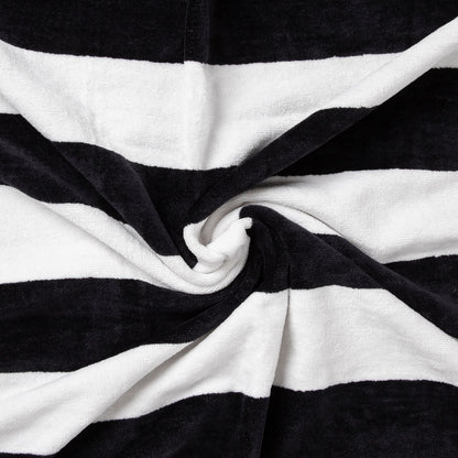 LAWENA Black and White Striped Towel 100x150 cm