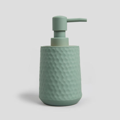 PAMUK Green Soap Dispenser with Natural Wood Texture