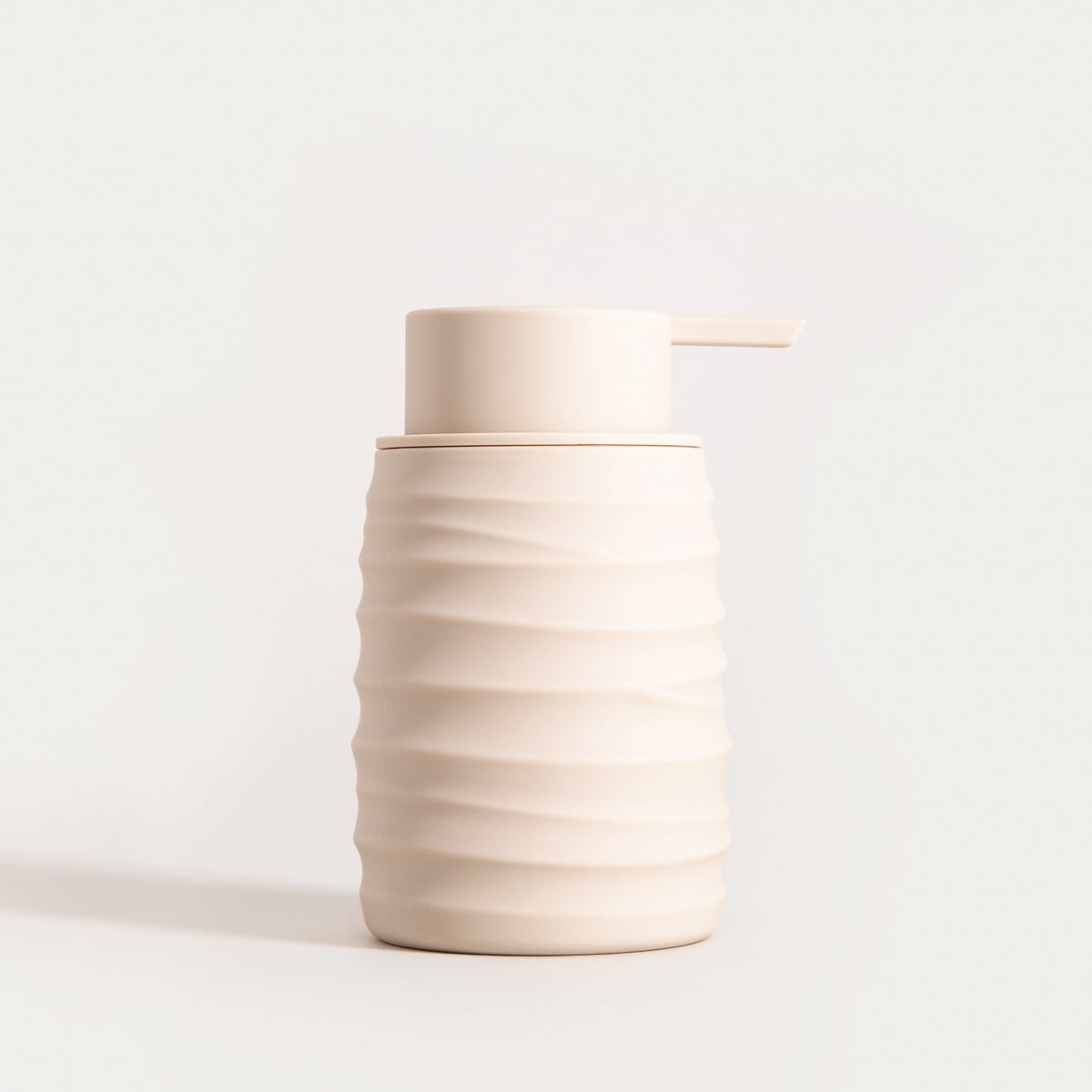 TORUS Embossed Beige Soap Dispenser 8.2x8.2x17 cm