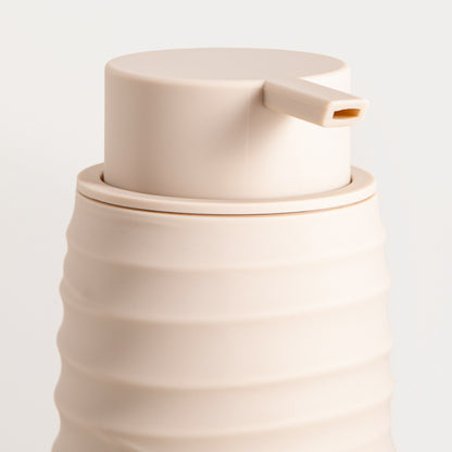 TORUS Embossed Beige Soap Dispenser 8.2x8.2x17 cm