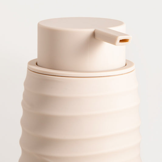 TORUS Embossed Beige Soap Dispenser 8.2x8.2x17 cm