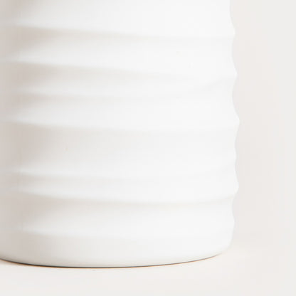 TORUS Embossed White Bathroom Mug - 8.2x8.2x11 cm