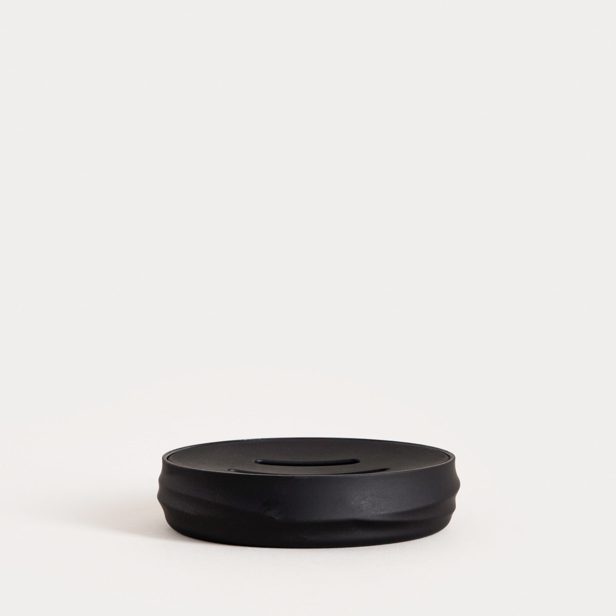 TORUS Embossed Black Soap Dish 11x11x2.5 cm