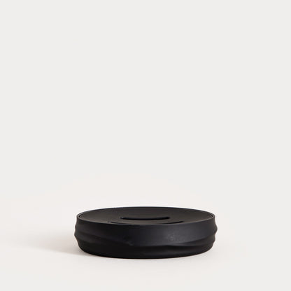 TORUS Embossed Black Soap Dish 11x11x2.5 cm