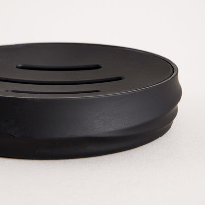 TORUS Embossed Black Soap Dish 11x11x2.5 cm