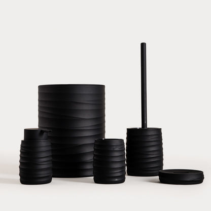 TORUS Embossed Black Soap Dish 11x11x2.5 cm