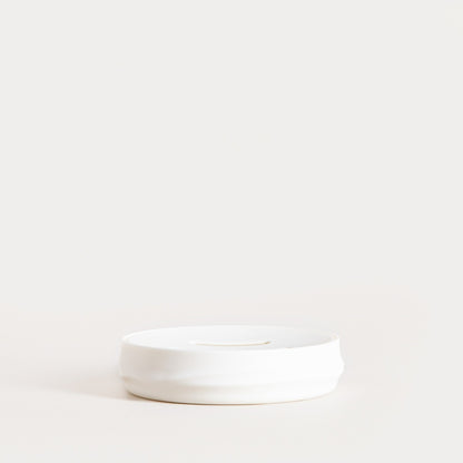 Torus Embossed White Soap Dish 11x11x2.5 cm
