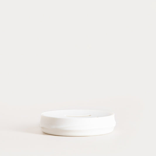 Torus Embossed White Soap Dish 11x11x2.5 cm