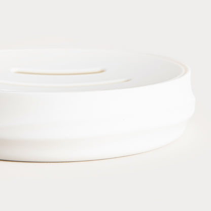 Torus Embossed White Soap Dish 11x11x2.5 cm