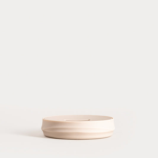 Soap Dish Torus Embossed Beige 11x11x2.5 cm