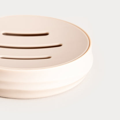 Soap Dish Torus Embossed Beige 11x11x2.5 cm