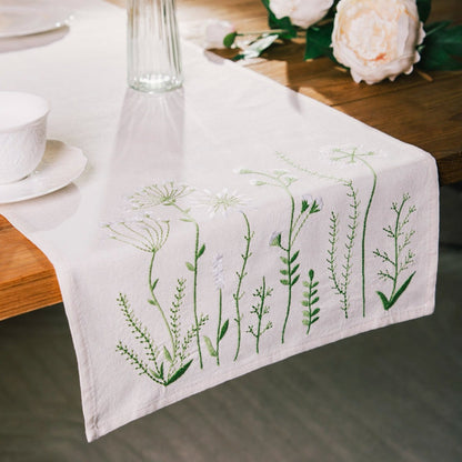 FLEN Embroidered Floral Table Runner 40x160 cm