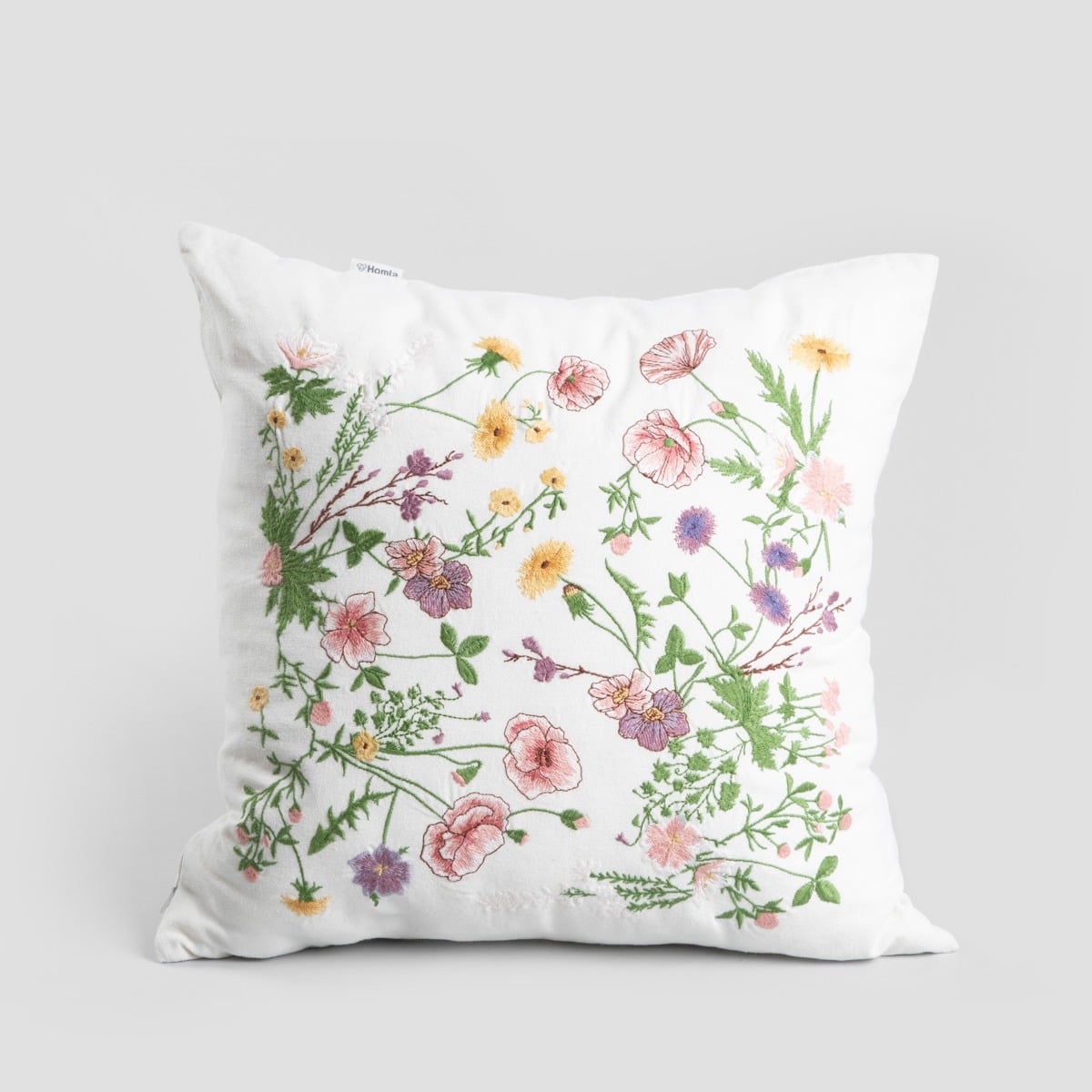 Meadow Flowers Embroidered Pillowcase 45x45cm