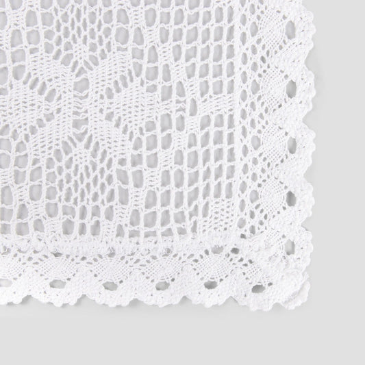 White Crochet Tablecloth 130x170 cm