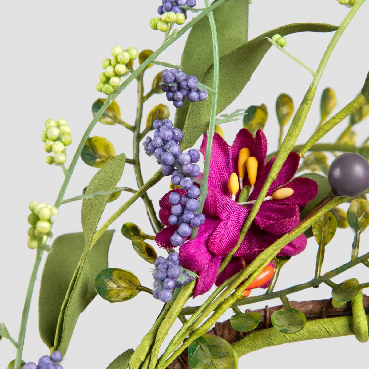 MEADOW Artificial Flower Wreath with Coloured Flowers 63x22x22cm