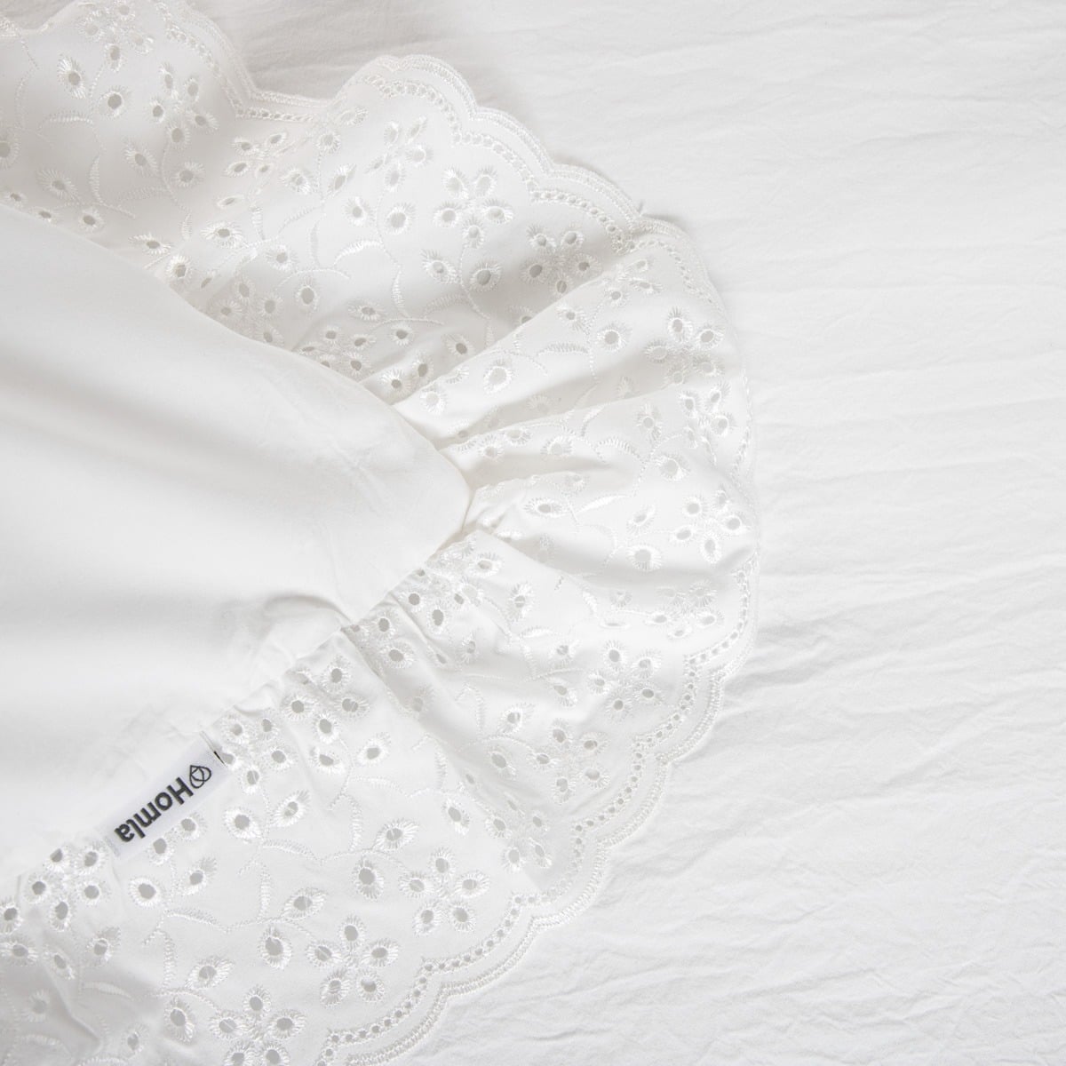 MORAIN Microfibre White Bedding Set with Lace 140x200 cm