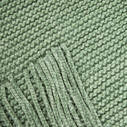 Chenille Pistachio Blanket 130x170 cm Soft Velvety Throw