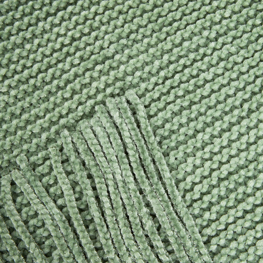 Chenille Pistachio Blanket 130x170 cm Soft Velvety Throw