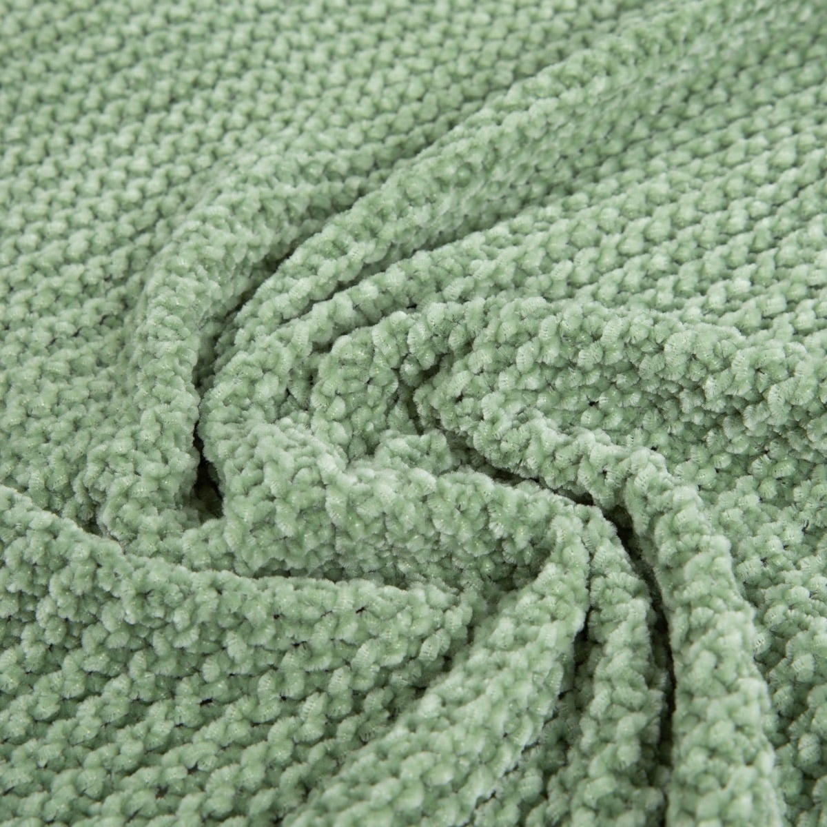 Chenille Pistachio Blanket 130x170 cm Soft Velvety Throw