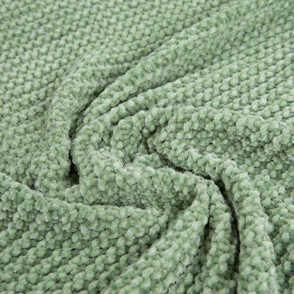 Chenille Pistachio Blanket 130x170 cm Soft Velvety Throw
