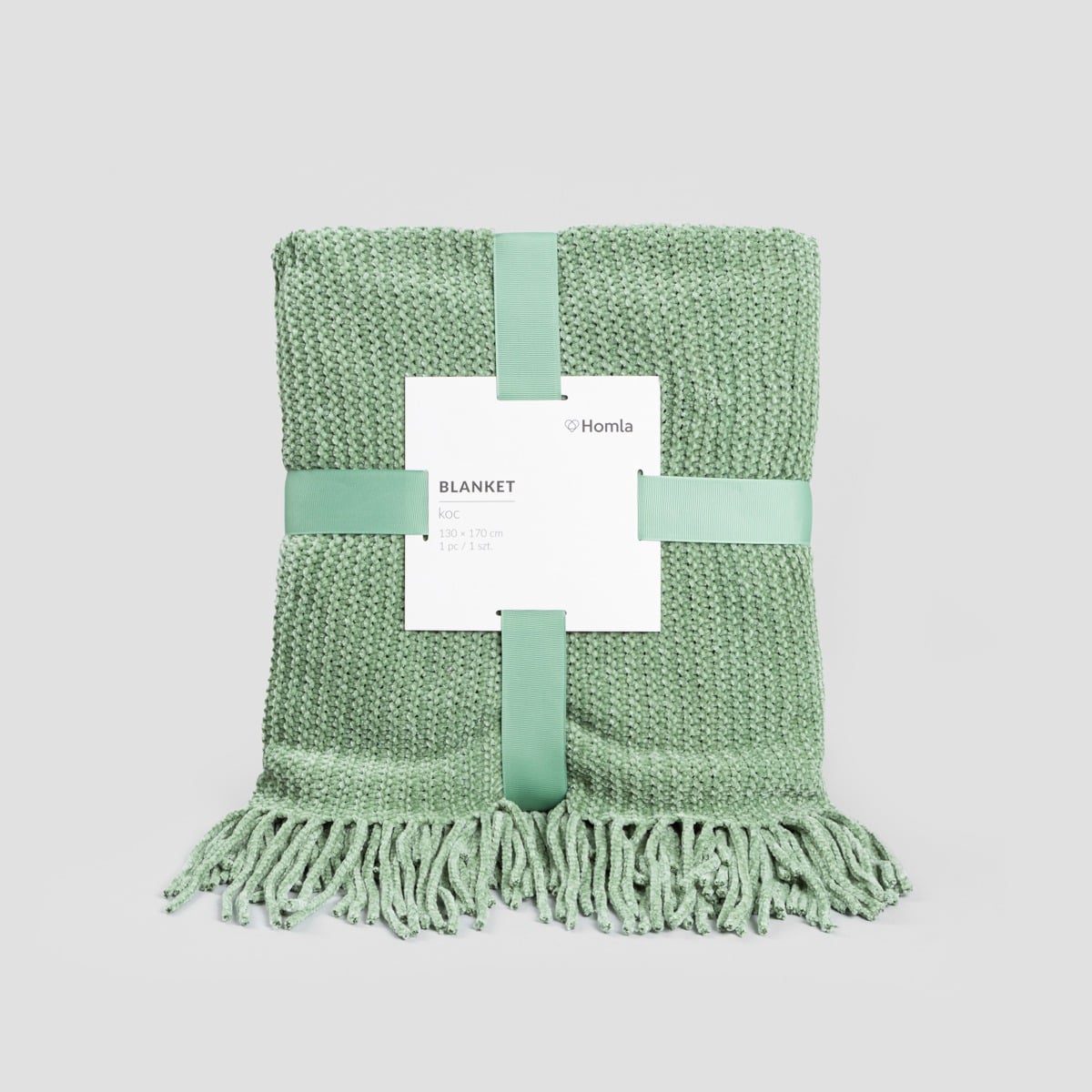 Chenille Pistachio Blanket 130x170 cm Soft Velvety Throw