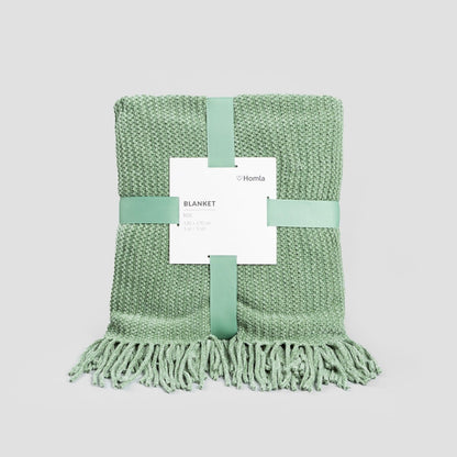 Chenille Pistachio Blanket 130x170 cm Soft Velvety Throw