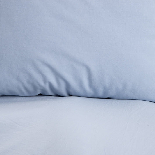 DEFLA Washed Cotton Blue Bedding Set 140x200 + 50x60 cm