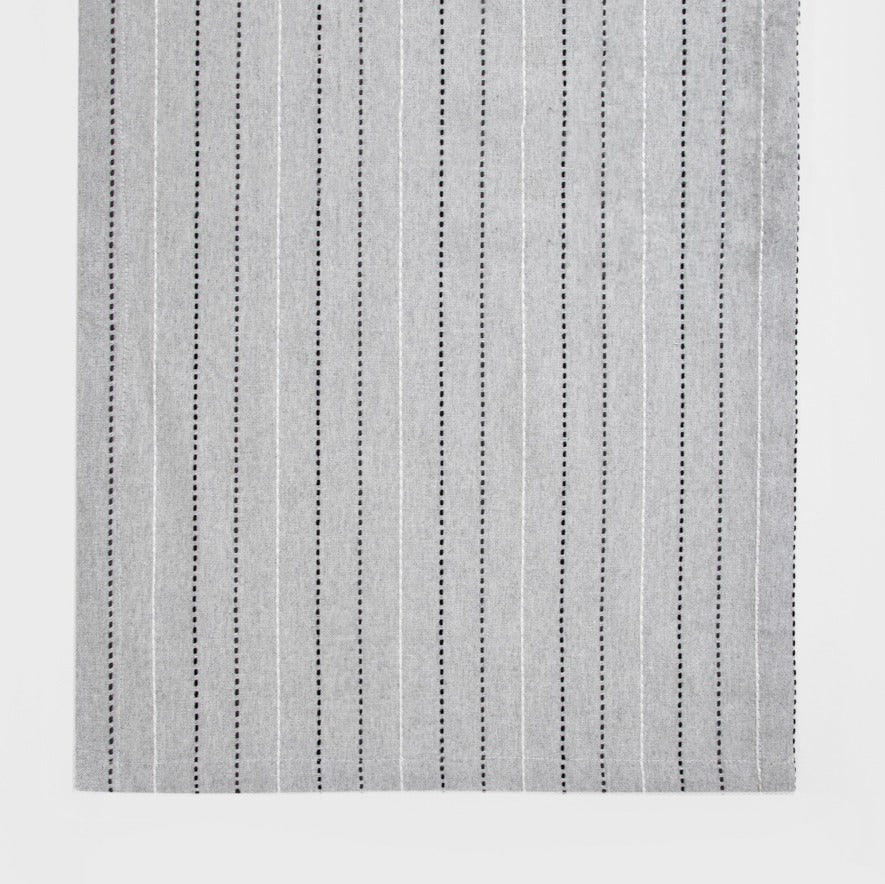 GREPATO Grey Striped Table Runner 40x160 cm