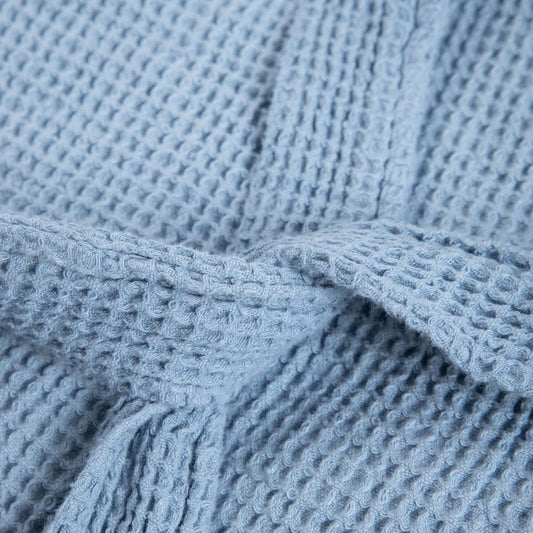 Blue VAFFEL Bathrobe S/M 100% Cotton Modern Hamptons