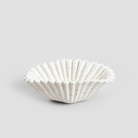 Modern Hamptons Ceramic Decorative Bowl White 23x14x9 cm