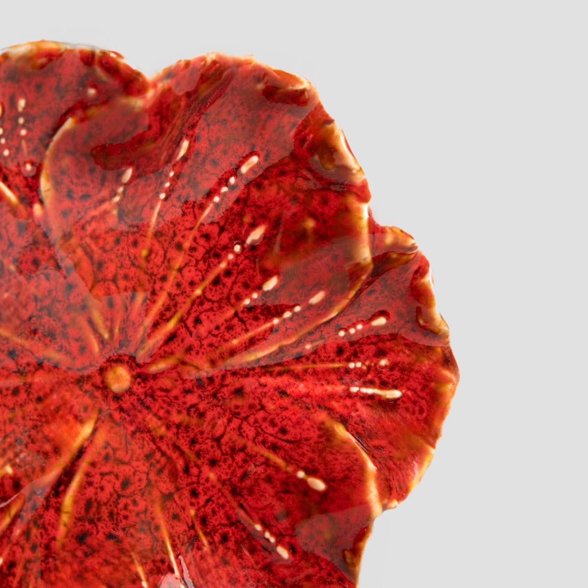 EDME Ceramic Red Decorative Tray - 13x11.5x3 cm