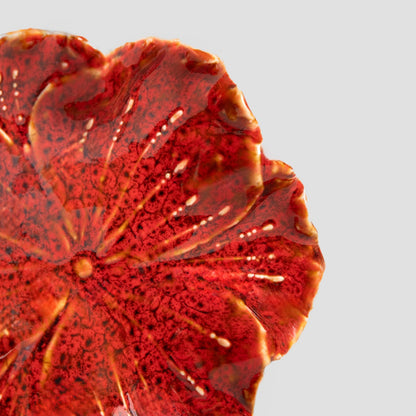 EDME Ceramic Red Decorative Tray - 13x11.5x3 cm