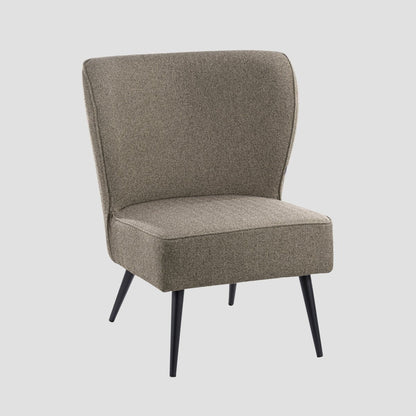 ABRAZO Brown Armchair with Herringbone Upholstery