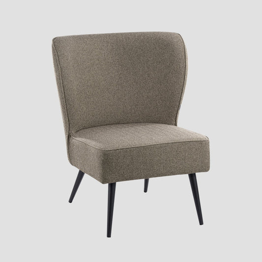 ABRAZO Brown Armchair with Herringbone Upholstery