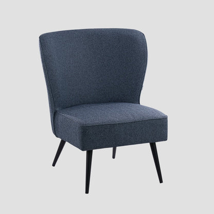 ABRAZO Blue Armchair with Ergonomic Design and Metal Legs