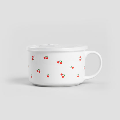 Serving Utensil BALIS Cherry with Lid 0.75L Porcelain